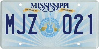 MS license plate MJZ021