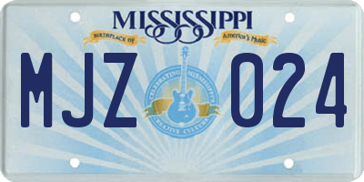 MS license plate MJZ024