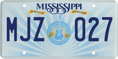 MS license plate MJZ027