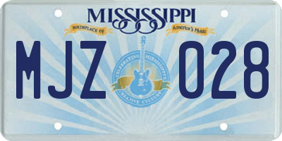 MS license plate MJZ028