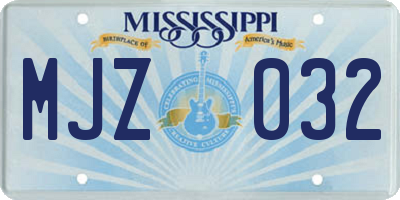 MS license plate MJZ032