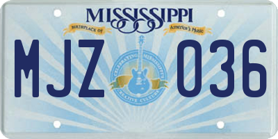 MS license plate MJZ036