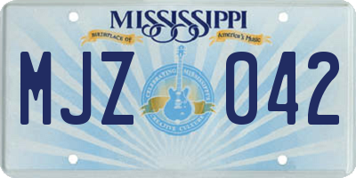 MS license plate MJZ042