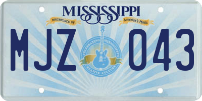 MS license plate MJZ043