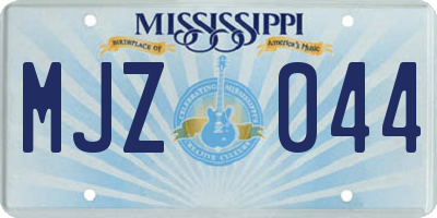MS license plate MJZ044