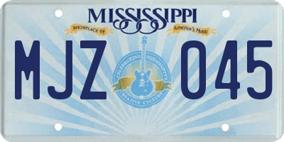 MS license plate MJZ045