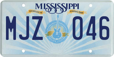 MS license plate MJZ046