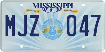 MS license plate MJZ047