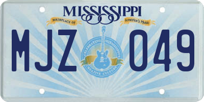 MS license plate MJZ049