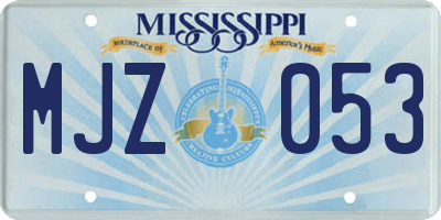 MS license plate MJZ053