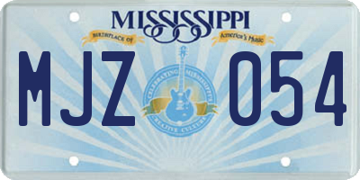 MS license plate MJZ054