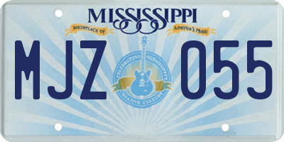 MS license plate MJZ055