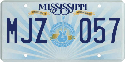 MS license plate MJZ057