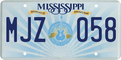 MS license plate MJZ058