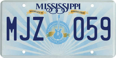 MS license plate MJZ059
