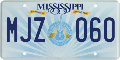 MS license plate MJZ060