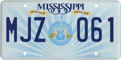 MS license plate MJZ061