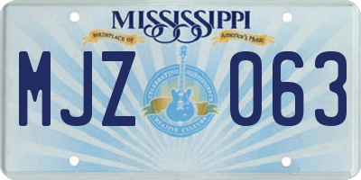 MS license plate MJZ063