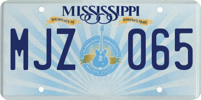 MS license plate MJZ065