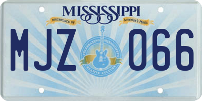 MS license plate MJZ066