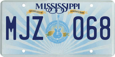 MS license plate MJZ068