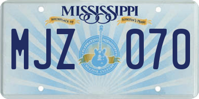 MS license plate MJZ070