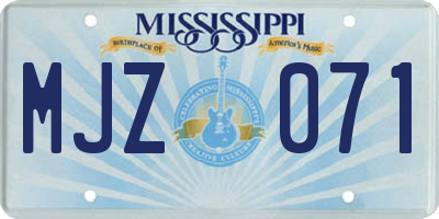 MS license plate MJZ071
