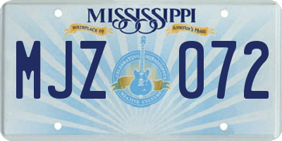 MS license plate MJZ072