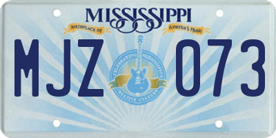 MS license plate MJZ073