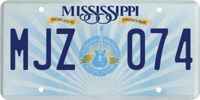MS license plate MJZ074