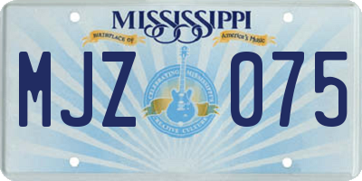 MS license plate MJZ075