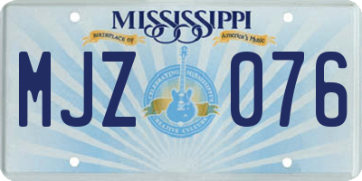 MS license plate MJZ076