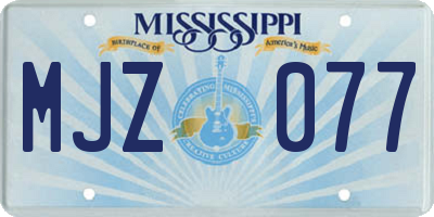 MS license plate MJZ077