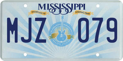 MS license plate MJZ079