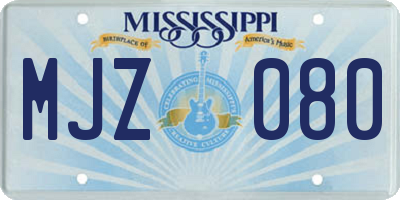 MS license plate MJZ080