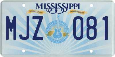 MS license plate MJZ081
