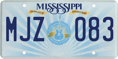 MS license plate MJZ083