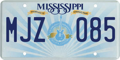 MS license plate MJZ085