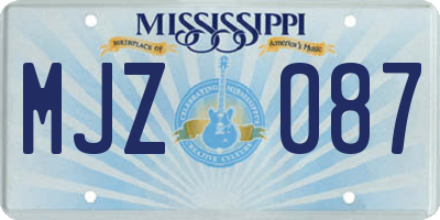 MS license plate MJZ087