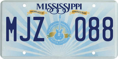 MS license plate MJZ088