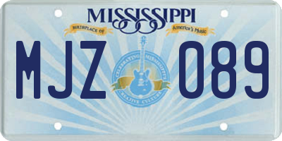 MS license plate MJZ089