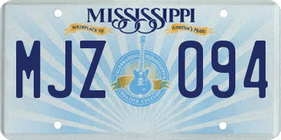 MS license plate MJZ094