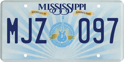 MS license plate MJZ097