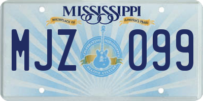 MS license plate MJZ099