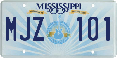 MS license plate MJZ101