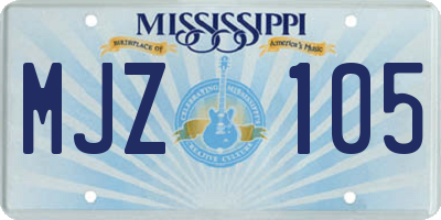 MS license plate MJZ105