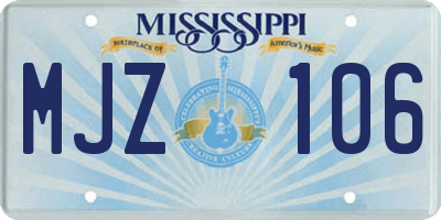 MS license plate MJZ106