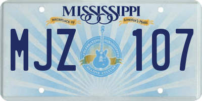 MS license plate MJZ107