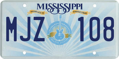 MS license plate MJZ108