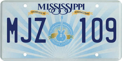 MS license plate MJZ109
